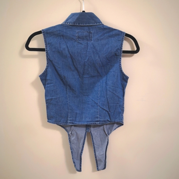 Aeropostale women's front tie denim top - Picture 2 of 2